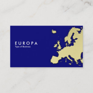 EUROPA - 3D金ゴールド効果 – 濃い青 名刺