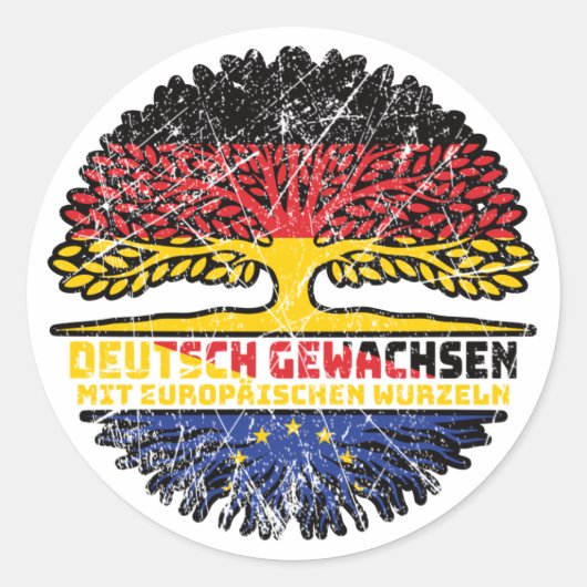 Europa Europäisch Deutsch Deutschland Baum Wurzel ラウンドシール (正面)