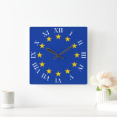 Europa Fahne スクエア壁時計 (ホーム)
