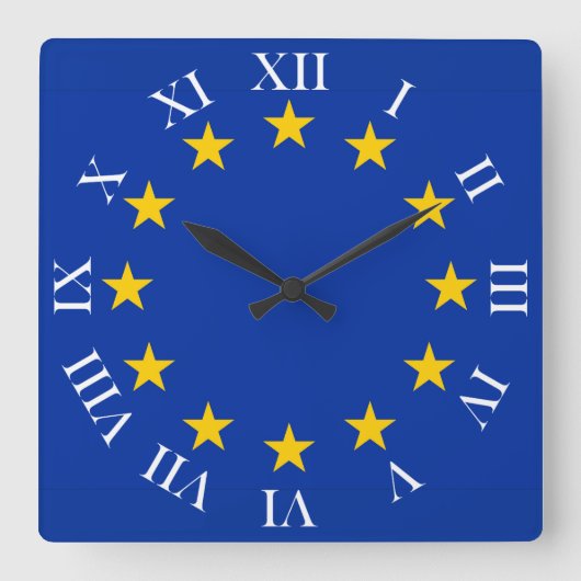 Europa Fahne スクエア壁時計 (正面)