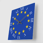 Europa Fahne スクエア壁時計 (傾斜)