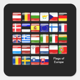 EUROPE:ヨーロッパ国旗 スクエアシール