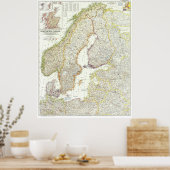 " Europe: 1954北ヨーロッパ詳細マップ… ポスター (キッチン)