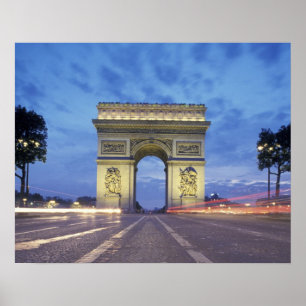 Europe, France, Paris. Arc de Triomphe as viewed ポスター