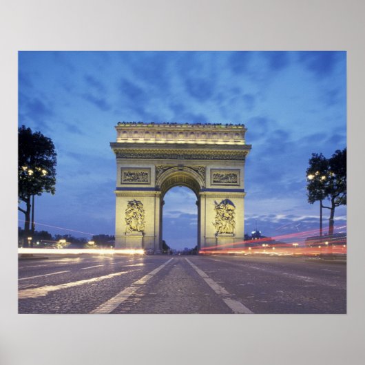Europe, France, Paris. Arc de Triomphe as viewed ポスター (正面)