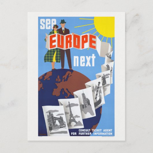 Europe Next Vintage Poster 1920を参照 ポストカード (正面)