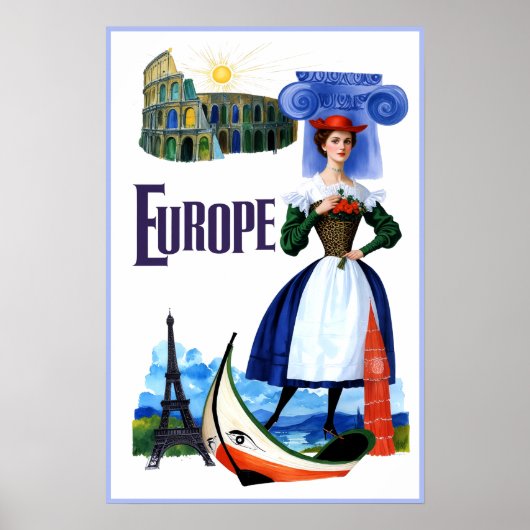 Europe travel poster ポスター (正面)