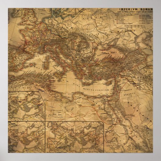 Europe Vintage Map ポスター (正面)