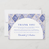 European Delft Tile Wedding サンキューカード (正面)