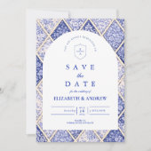 European Delft Tile Wedding セーブザデート (正面)