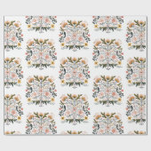 European Floral Folk Art Emblem Artist ラッピングペーパー (フラット)