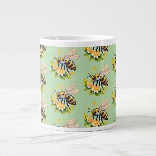European honey bee ジャンボコーヒーマグカップ (正面)