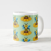 European honey bee ジャンボコーヒーマグカップ (正面右)