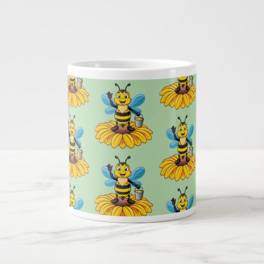 European honey bee ジャンボコーヒーマグカップ (正面)