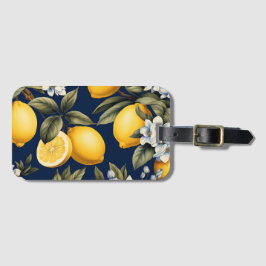European Luggage Tag - Italian Lemons on Navy ラゲッジタグ