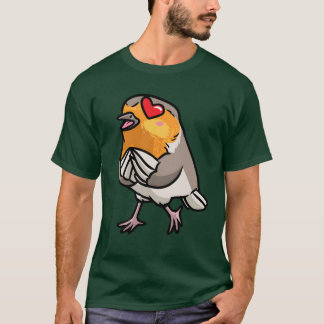 European Robin Bird In Loveかわいい絵文字フレンド Tシャツ