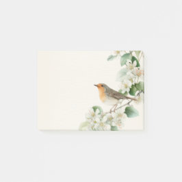 European Robin & Hawthorn – Editable Botanical Wed ポストイット