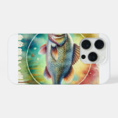 European sea bass 010824AREF109 - Watercolor iPhoneケース (裏面横)