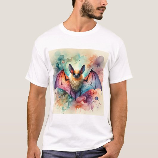 European serotine bat 131024AREF133 - Watercolor Tシャツ (正面)