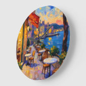 European Street at Sunset ラージ壁時計 (傾斜)