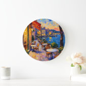 European Street at Sunset ラージ壁時計 (ホーム)