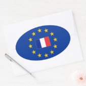 European Union France Ovalステッカー 楕円形シール (封筒)