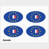 European Union France Ovalステッカー 楕円形シール (シート)