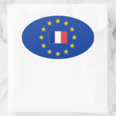 European Union France Ovalステッカー 楕円形シール (バッグ)