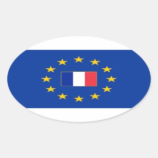 European Union France Ovalステッカー 楕円形シール