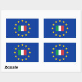 European Union Italy四角形ステッカー 長方形シール (シート)