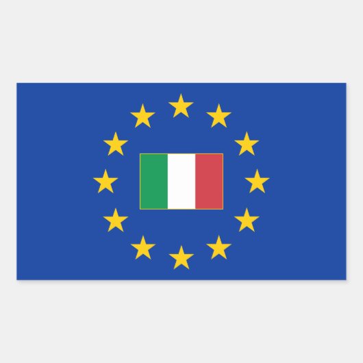 European Union Italy四角形ステッカー 長方形シール (正面)