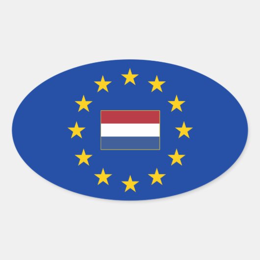 European Union Netherlandsオーバルステッカー 楕円形シール (正面)