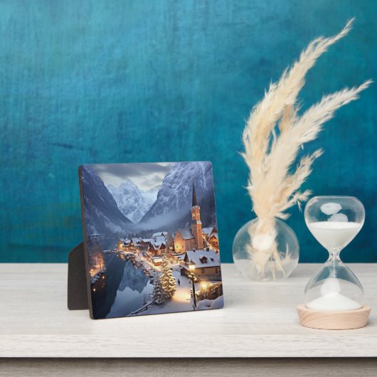 European Village in Winter, AI フォトプラーク (インサイチュ)