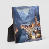 European Village in Winter, AI フォトプラーク (正面)