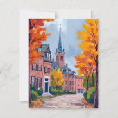 European Village Street Watercolor Travel Card (正面)