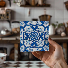 European Vintage Sintra Blue Design Tile Coasters タイル