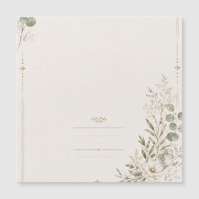 European Wedding Invitation in Olive Green (正面)