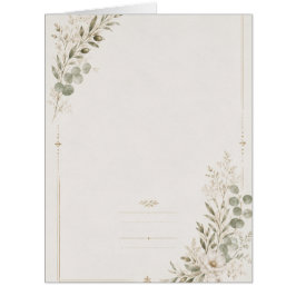 European Wedding Invitation in Olive Green