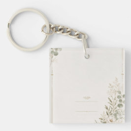 European Wedding Invitation in Olive Green キーホルダー