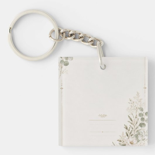 European Wedding Invitation in Olive Green キーホルダー (正面)
