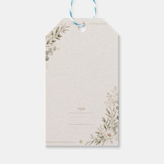 European Wedding Invitation in Olive Green ギフトタグ (正面)