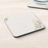 European Wedding Invitation in Olive Green コースター (左側)