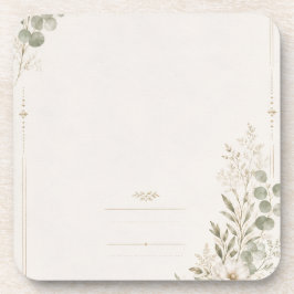 European Wedding Invitation in Olive Green コースター