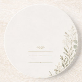 European Wedding Invitation in Olive Green コースター