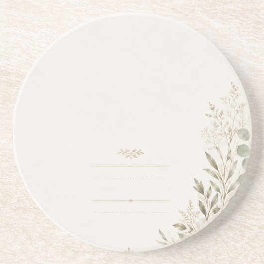 European Wedding Invitation in Olive Green コースター (正面)