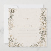 European Wedding Invitation in Olive Green サンキューカード (裏面)