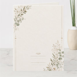 European Wedding Invitation in Olive Green サンキューカード