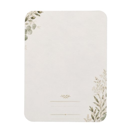 European Wedding Invitation in Olive Green マグネット (縦)