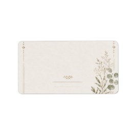 European Wedding Invitation in Olive Green ラベル