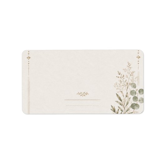 European Wedding Invitation in Olive Green ラベル (正面)
